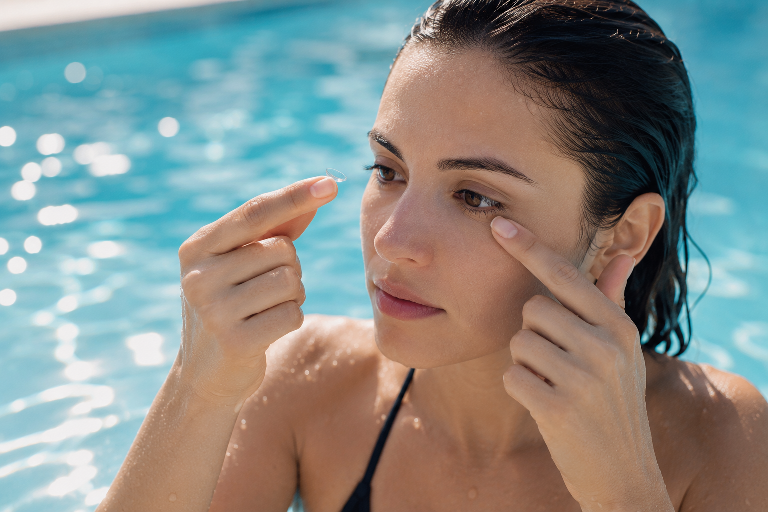Lentilele de contact și apa de mare sau piscină: riscul de infecție pe care mulți îl ignoră vara