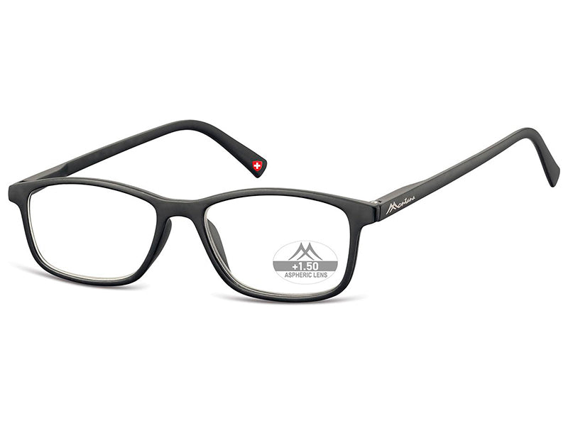 Ochelari de citit Montana MR51 +2.00, 2025, matt black, din Acetat, p/u barbati + husa transparenta