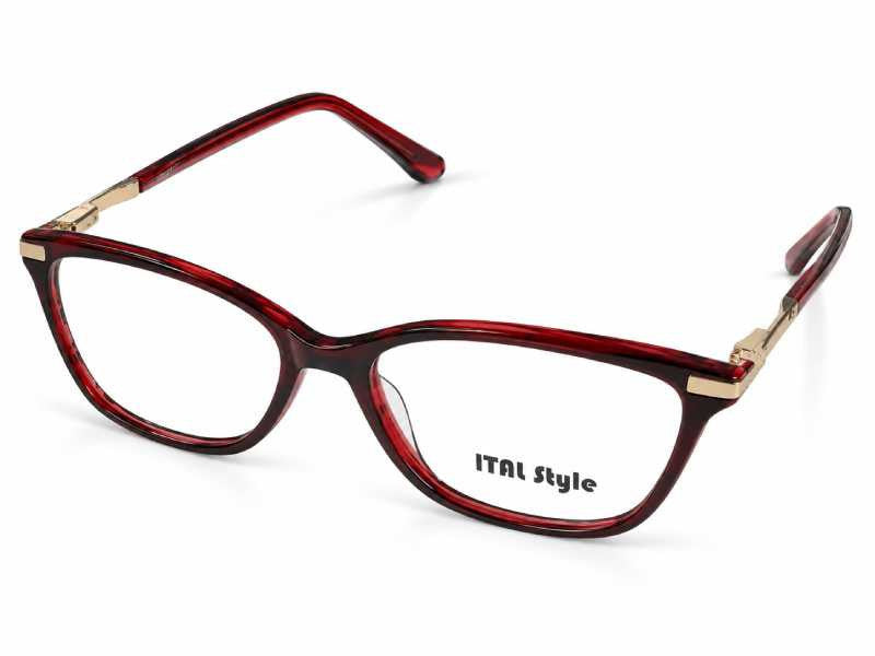 Rama optica Ital Style 2654 C3, 55-16-140, red-black, 2025, din Acetat, p/u femei