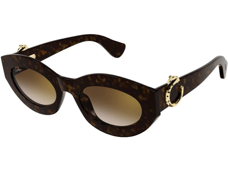 Ochelari de soare Cartier Panthere de Cartier CT0638S-002/53, 2026, din Acetat, p/u femei
