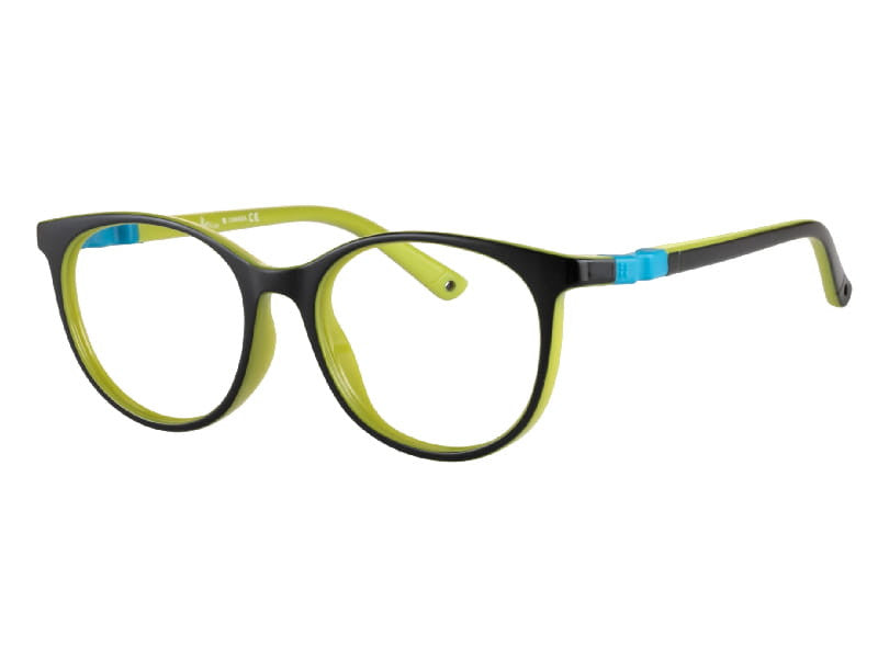 Rama optica INDii KIDS IN44-C2 KITE SHINY BLACK LIME/BLUE 50-17-130