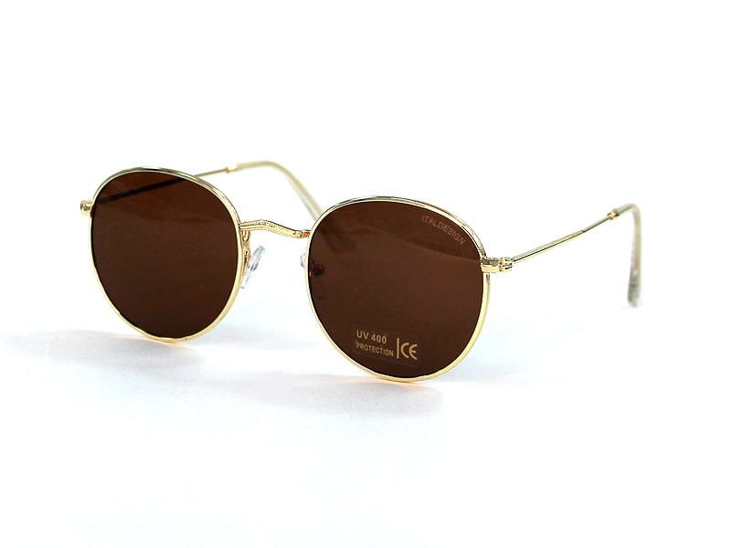 Ochelari de soare Italdesign YL-C18 gold/brown din metal