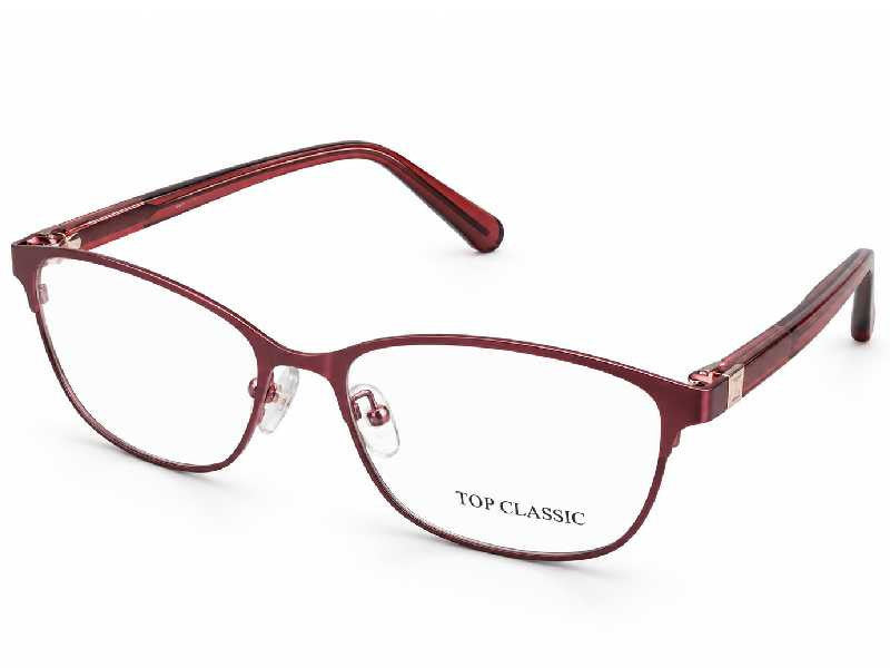 Rama optica Top Classic TP9025 C4, 52-18-140, matt wine, 2025, din Metal, p/u femei