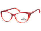 Ochelari de citit Montana HMR64B +1.00, Light clear gradient red, 52-16-142 din acetat, femei, cat eye + husa