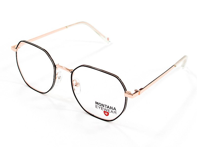 Rama optica Montana MM585B-49, 2025, pink gold/matt black, din Metal, p/u femei